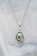 Pendentif argent et keshi (2)