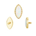 Bijoux pour piercing labret argent / doré en forme oval de couleur abalon
